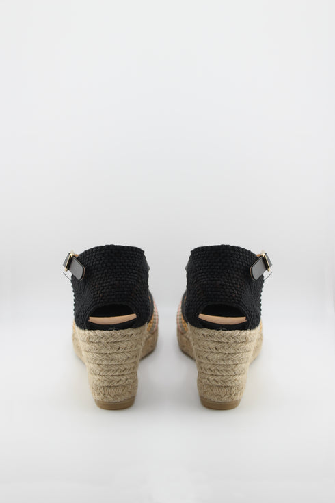 Jutelia Woven Zigzag Pattern Wedge Espadrilles