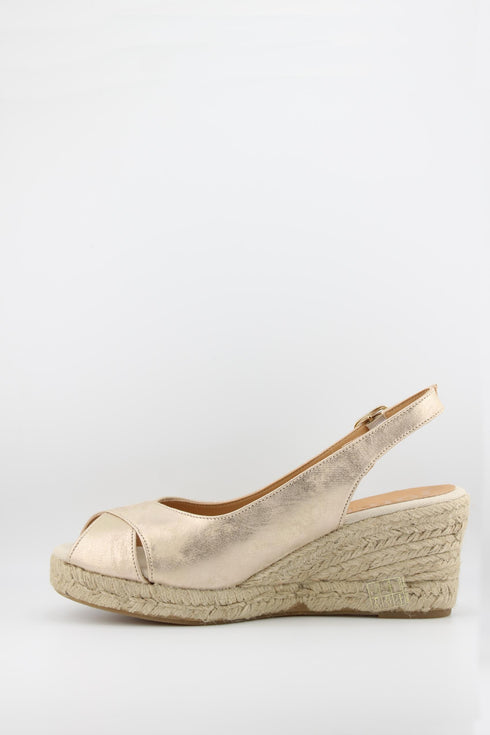 Jutelia Leather Slingback Espadrille Wedge Sandals