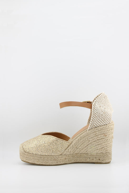 Jutelia Glitter Espadrille Wedge Ankle Strap
