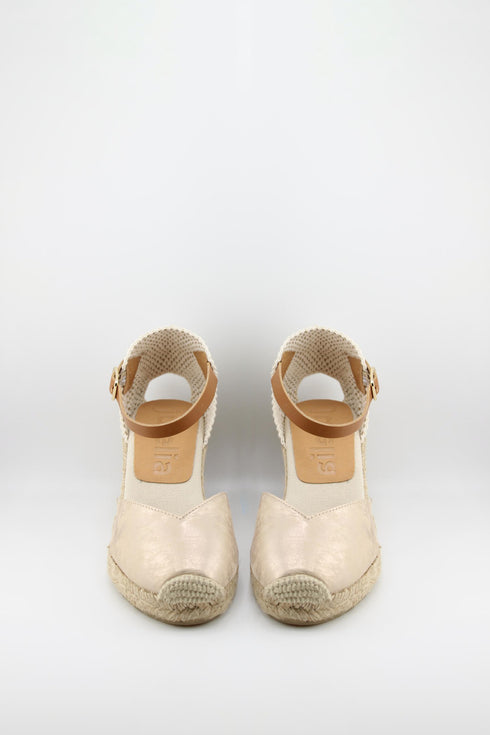 Jutelia Woven Ankle Strap Espadrille Wedges