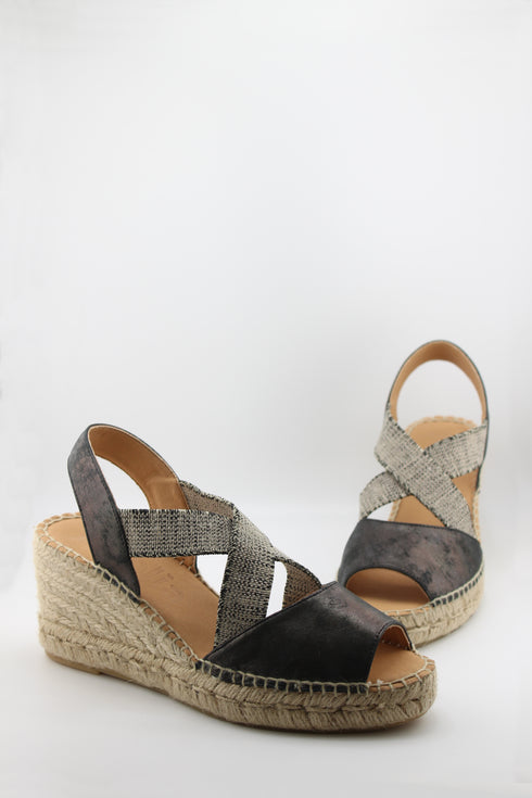 Jutelia Peep-Toe Espadrille Wedge Sandals