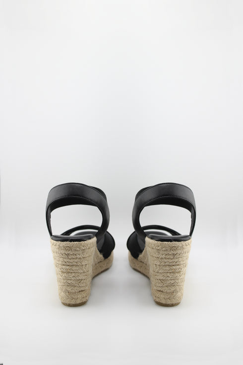 Jutelia Elastic Criss-Cross Strap Espadrille Wedge with Ankle Strap