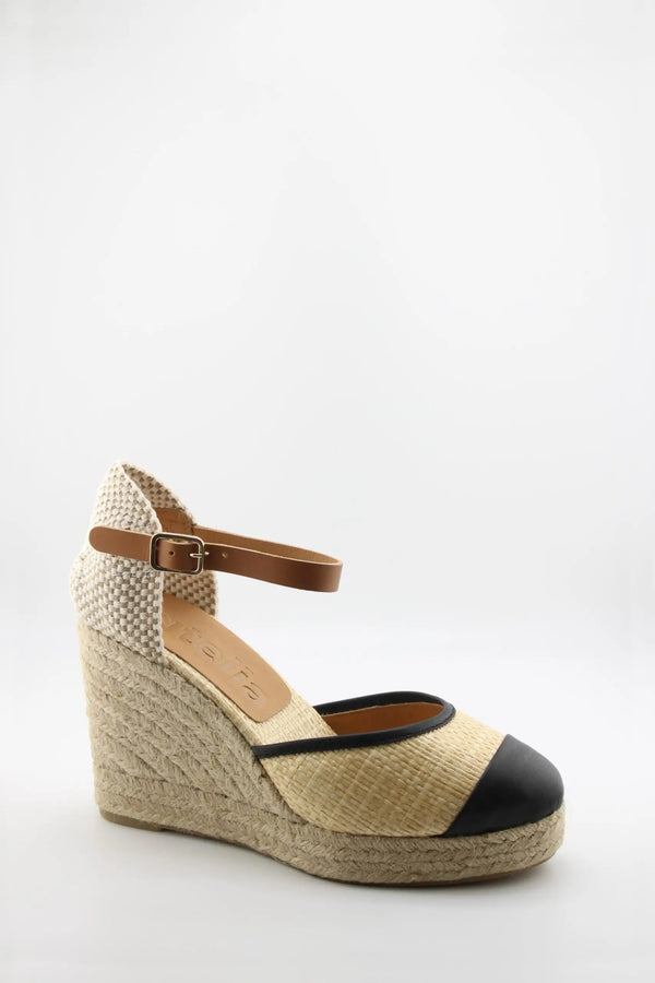 Jutelia Ankle Strap Woven Espadrille Wedges