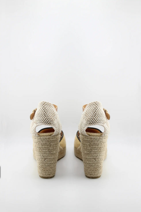 Jutelia Ankle Strap Woven Espadrille Wedges