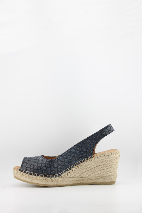 Fabiolas Peep-Toe Slingback Espadrille Wedges