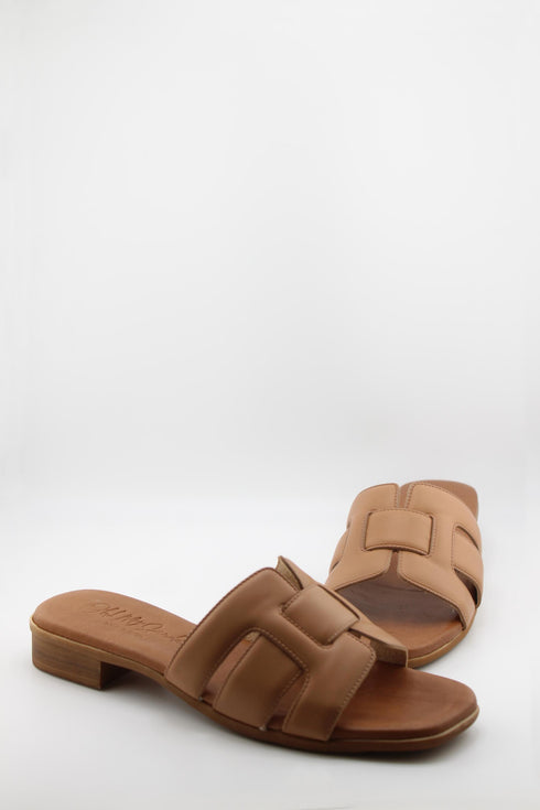 Oh My Sandals Minimalist Leather Slide Sandals
