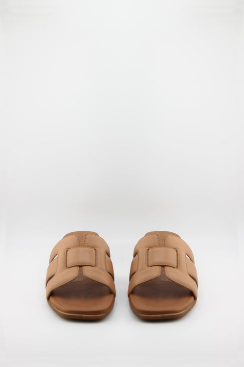 Oh My Sandals Minimalist Leather Slide Sandals