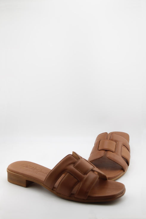 Oh My Sandals Minimalist Leather Slide Sandals