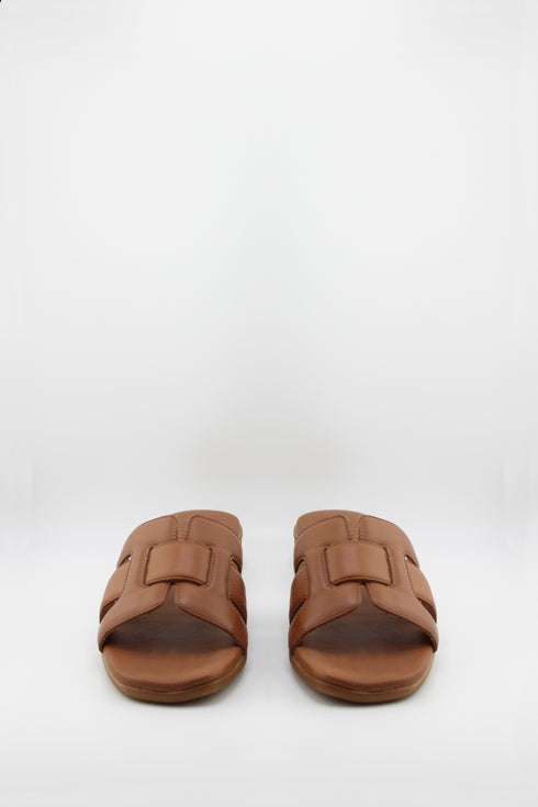 Oh My Sandals Minimalist Leather Slide Sandals