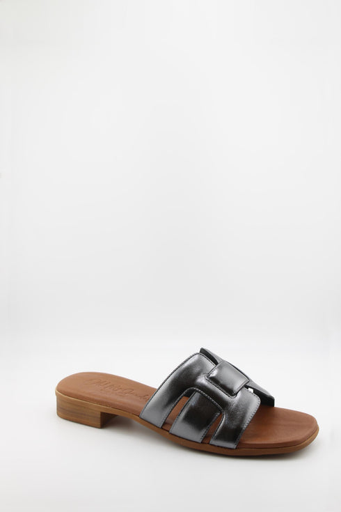 Oh My Sandals Minimalist Leather Slide Sandals