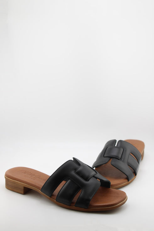 Oh My Sandals Minimalist Leather Slide Sandals