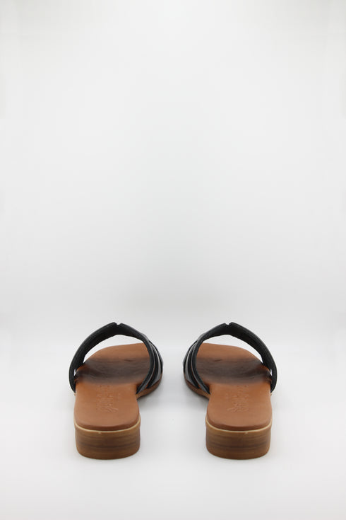 Oh My Sandals Minimalist Leather Slide Sandals
