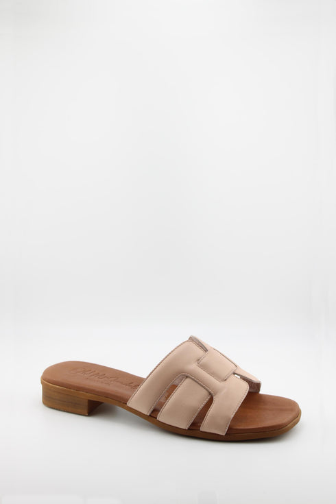 Oh My Sandals Minimalist Leather Slide Sandals
