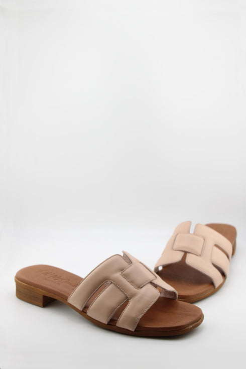 Oh My Sandals Minimalist Leather Slide Sandals