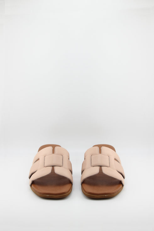 Oh My Sandals Minimalist Leather Slide Sandals