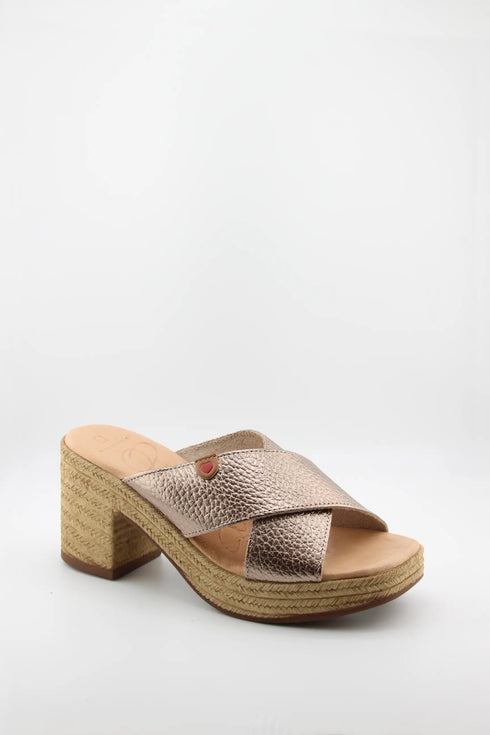 Oh My Sandals Embossed Leather Espadrille Block Heel
