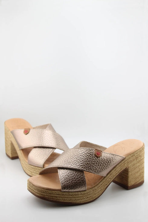 Oh My Sandals Embossed Leather Espadrille Block Heel