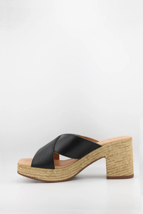 Oh My Sandals Embossed Leather Espadrille Block Heel