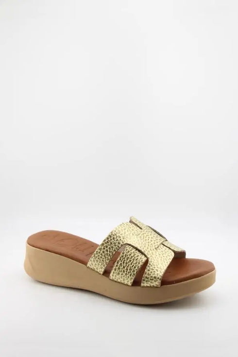 Oh My Sandals Textured Slip-On Platform Sandal