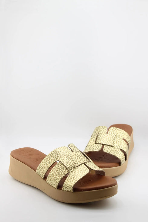 Oh My Sandals Textured Slip-On Platform Sandal