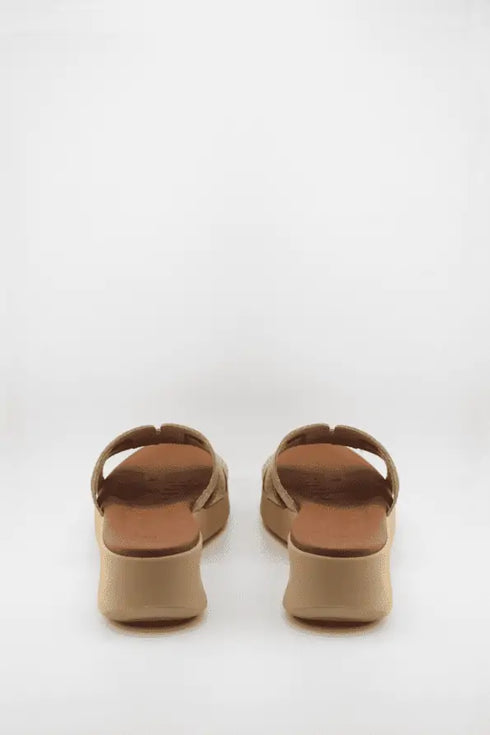 Oh My Sandals Textured Slip-On Platform Sandal