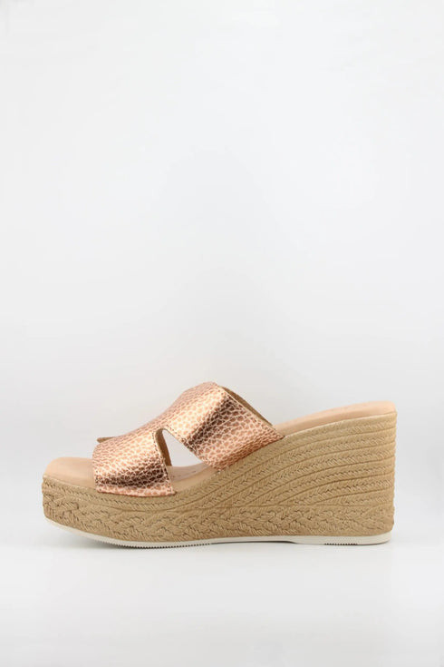 Oh My Sandals Raffia Espadrille Wedge Slide Sandals