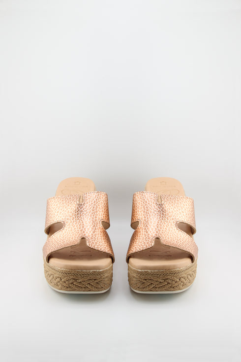 Oh My Sandals Raffia Espadrille Wedge Slide Sandals