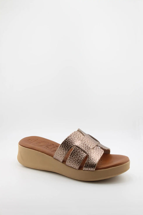 Oh My Sandals Textured Slip-On Platform Sandal