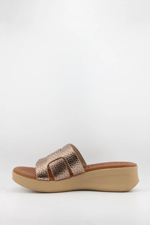 Oh My Sandals Textured Slip-On Platform Sandal