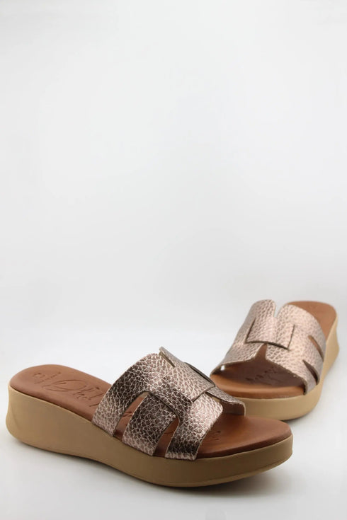 Oh My Sandals Textured Slip-On Platform Sandal