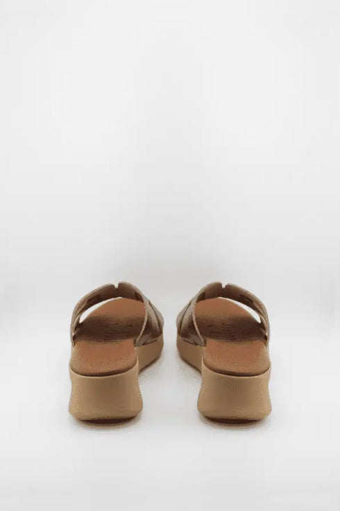 Oh My Sandals Textured Slip-On Platform Sandal