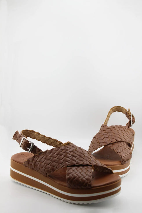 Oh My Sandals Braided Slingback Platform Sandals
