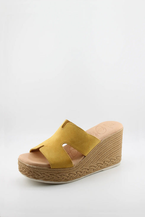 Oh My Sandals Raffia Espadrille Wedge Slide Sandals