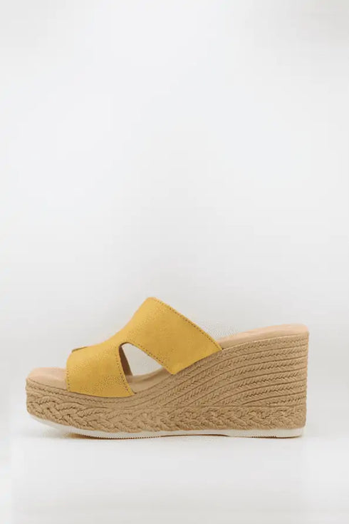 Oh My Sandals Raffia Espadrille Wedge Slide Sandals