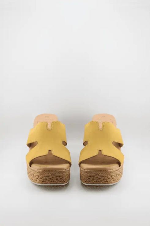 Oh My Sandals Raffia Espadrille Wedge Slide Sandals