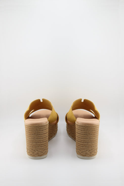 Oh My Sandals Raffia Espadrille Wedge Slide Sandals