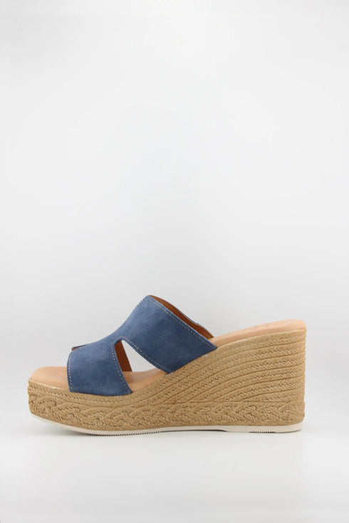 Oh My Sandals Raffia Espadrille Wedge Slide Sandals