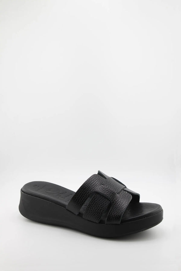 Oh My Sandals Textured Slip-On Platform Sandal