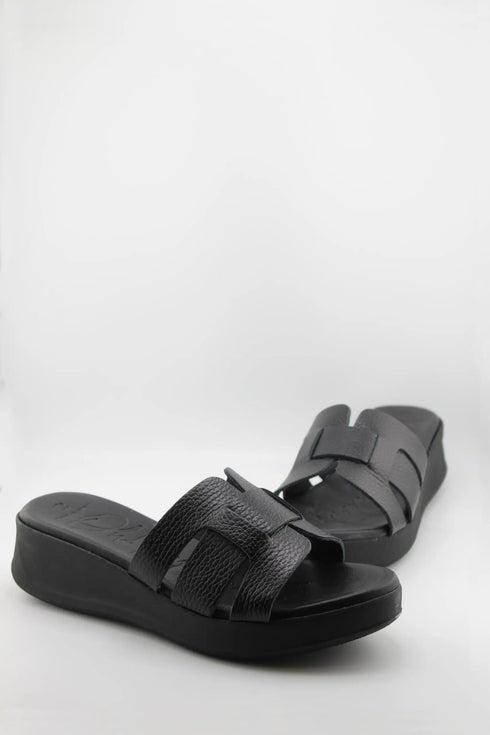 Oh My Sandals Textured Slip-On Platform Sandal