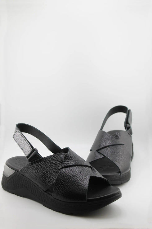 Oh My Sandals Strappy Textured Slingback Platform Sandals