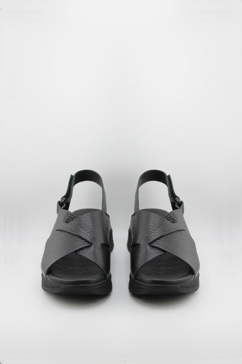 Oh My Sandals Strappy Textured Slingback Platform Sandals