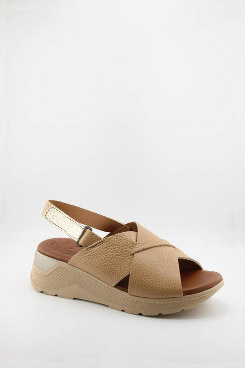 Oh My Sandals Strappy Textured Slingback Platform Sandals