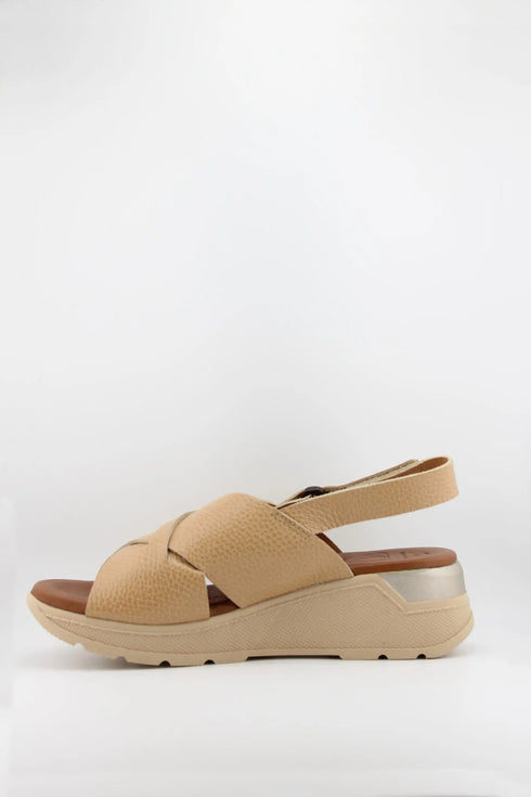 Oh My Sandals Strappy Textured Slingback Platform Sandals