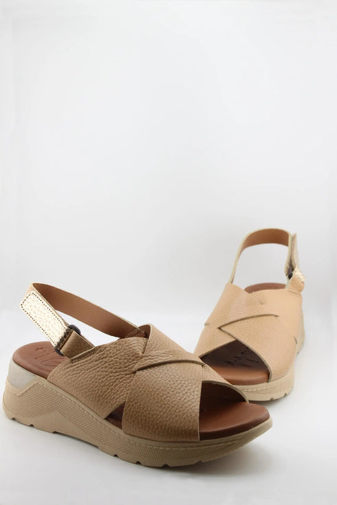 Oh My Sandals Strappy Textured Slingback Platform Sandals