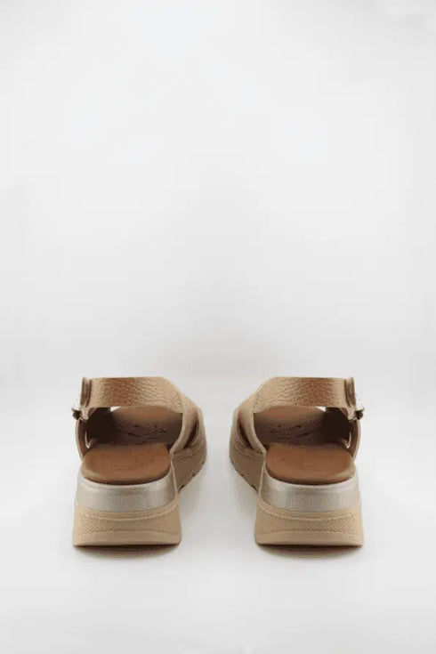 Oh My Sandals Strappy Textured Slingback Platform Sandals