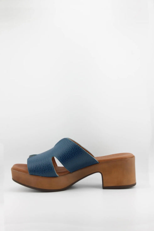 Oh My Sandals Textured Leather Block Heel Sandals