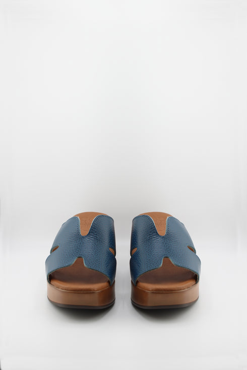 Oh My Sandals Textured Leather Block Heel Sandals