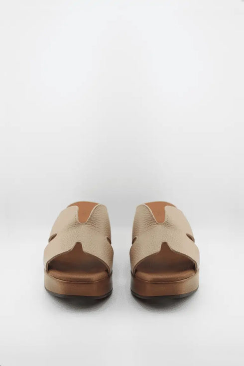 Oh My Sandals Textured Leather Block Heel Sandals