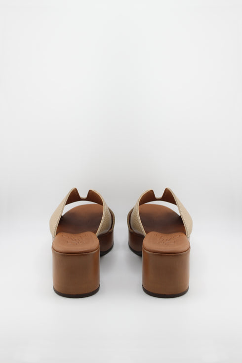 Oh My Sandals Textured Leather Block Heel Sandals