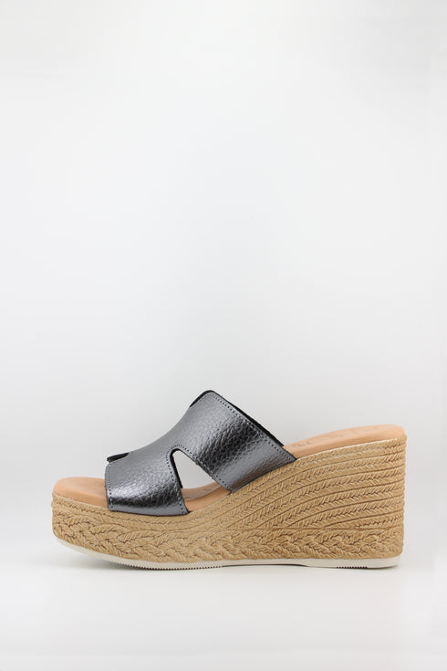 Oh My Sandals Raffia Espadrille Wedge Slide Sandals